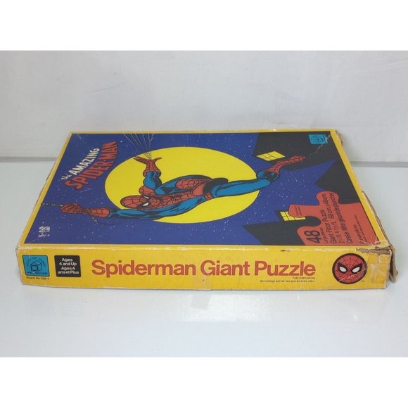 Vintage Spiderman Giant Floor Puzzle 2 ft x 1.5 ft by Waddingtons 1978 Complete - Picture 2 of 13